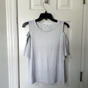 Gap cold shoulder knit flutter sleeve top, size XS